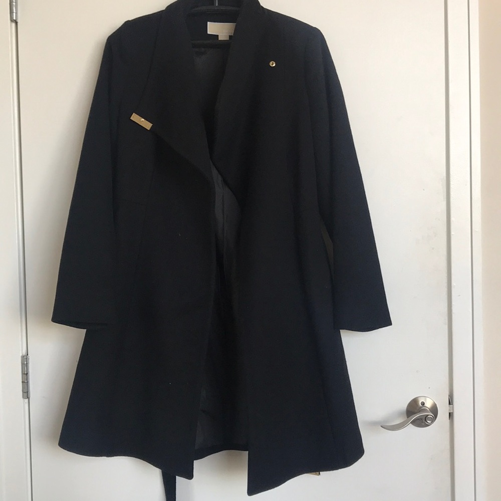 Wool-Blend Wrap Coat
